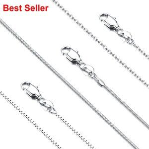 3Pcs Stainless Steel Necklace Chain Set Snake Box Cable Lobster Clasp